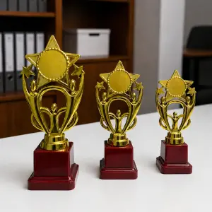 winfinity overseas 3 star metallic fibre trophy Trophy (7.5inch, 8.5inch, 10inch)